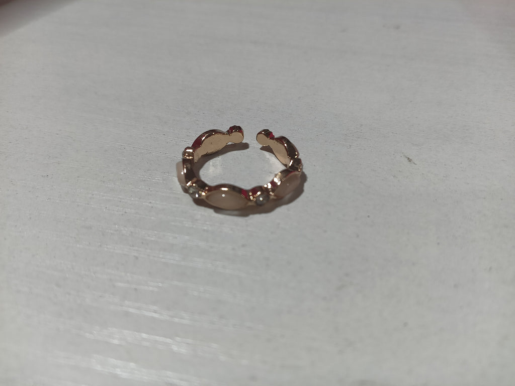Adjustable Opal Look Ring, open band