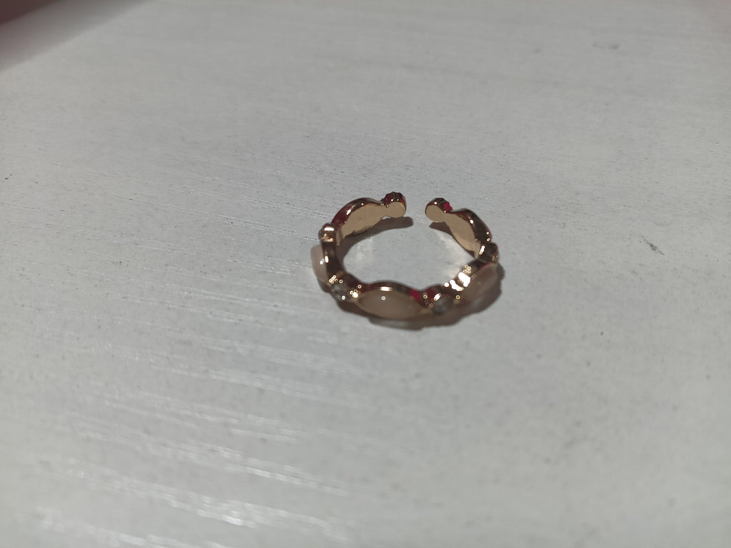 Adjustable Opal Look Ring, open band
