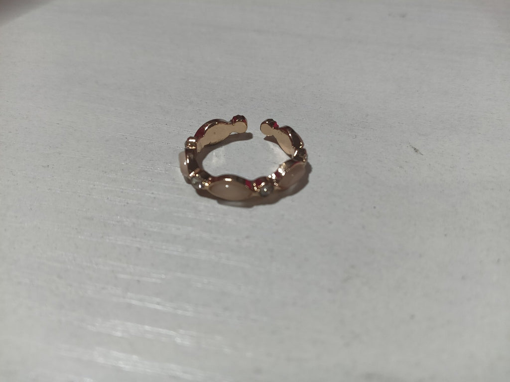 Adjustable Opal Look Ring, open band
