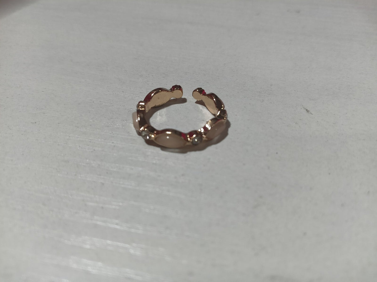 Adjustable Opal Look Ring, open band