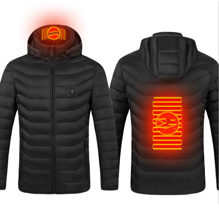 Diagram of the 2 heating zones, at the collar and center back
